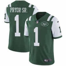 Men's Nike New York Jets #1 Terrelle Pryor Sr. Green Team Color Vapor Untouchable Limited Player NFL Jersey