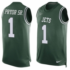 Men's Nike New York Jets #1 Terrelle Pryor Sr. Limited Green Player Name & Number Tank Top NFL Jersey