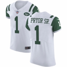 Men's Nike New York Jets #1 Terrelle Pryor Sr. White Vapor Untouchable Elite Player NFL Jersey
