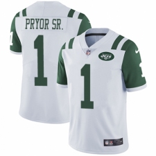 Men's Nike New York Jets #1 Terrelle Pryor Sr. White Vapor Untouchable Limited Player NFL Jersey