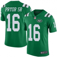 Men's Nike New York Jets #16 Terrelle Pryor Sr. Limited Green Rush Vapor Untouchable NFL Jersey
