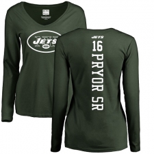 NFL Women's Nike New York Jets #16 Terrelle Pryor Sr. Green Backer Long Sleeve T-Shirt