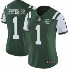 Women's Nike New York Jets #1 Terrelle Pryor Sr. Green Team Color Vapor Untouchable Elite Player NFL Jersey