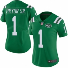 Women's Nike New York Jets #1 Terrelle Pryor Sr. Limited Green Rush Vapor Untouchable NFL Jersey
