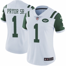 Women's Nike New York Jets #1 Terrelle Pryor Sr. White Vapor Untouchable Elite Player NFL Jersey