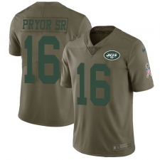 Youth Nike New York Jets #16 Terrelle Pryor Sr. Limited Olive 2017 Salute to Service NFL Jersey