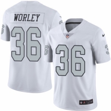 Men's Nike Oakland Raiders #36 Daryl Worley Limited White Rush Vapor Untouchable NFL Jersey
