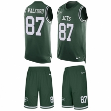 Men's Nike New York Jets #87 Clive Walford Limited Green Tank Top Suit NFL Jersey