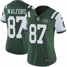 Women's Nike New York Jets #87 Clive Walford Green Team Color Vapor Untouchable Limited Player NFL Jersey