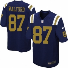 Youth Nike New York Jets #87 Clive Walford Elite Navy Blue Alternate NFL Jersey