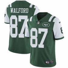 Youth Nike New York Jets #87 Clive Walford Green Team Color Vapor Untouchable Elite Player NFL Jersey