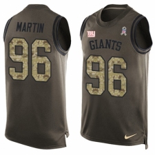 Men's Nike New York Giants #96 Kareem Martin Limited Green Salute to Service Tank Top NFL Jersey
