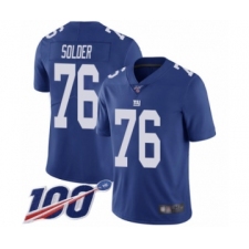 Men's New York Giants #76 Nate Solder Royal Blue Team Color Vapor Untouchable Limited Player 100th Season Football Jersey