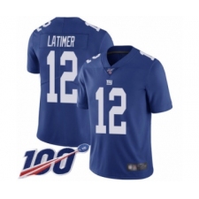 Men's New York Giants #12 Cody Latimer Royal Blue Team Color Vapor Untouchable Limited Player 100th Season Football Jersey