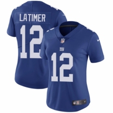Women's Nike New York Giants #12 Cody Latimer Royal Blue Team Color Vapor Untouchable Limited Player NFL Jersey