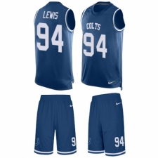 Men's Nike Indianapolis Colts #94 Tyquan Lewis Limited Royal Blue Tank Top Suit NFL Jersey