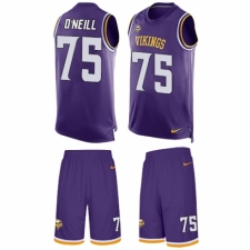 Men's Nike Minnesota Vikings #75 Brian O'Neill Limited Purple Tank Top Suit NFL Jersey