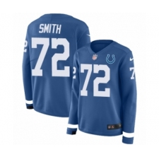 Women's Nike Indianapolis Colts #72 Braden Smith Limited Blue Therma Long Sleeve NFL Jersey