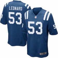 Men's Nike Indianapolis Colts #53 Darius Leonard Game Royal Blue Team Color NFL Jersey