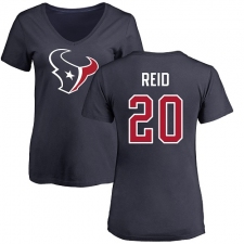 NFL Women's Nike Houston Texans #20 Justin Reid Navy Blue Name & Number Logo T-Shirt