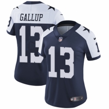 Women's Nike Dallas Cowboys #13 Michael Gallup Navy Blue Throwback Alternate Vapor Untouchable Elite Player NFL Jersey
