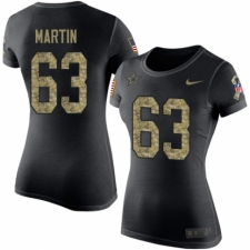 NFL Women's Nike Dallas Cowboys #63 Marcus Martin Black Camo Salute to Service T-Shirt