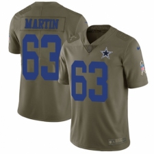 Youth Nike Dallas Cowboys #63 Marcus Martin Limited Olive 2017 Salute to Service NFL Jersey