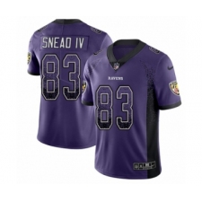 Men's Nike Baltimore Ravens #83 Willie Snead IV Limited Purple Rush Drift Fashion NFL Jersey