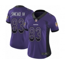 Women's Nike Baltimore Ravens #83 Willie Snead IV Limited Purple Rush Drift Fashion NFL Jersey