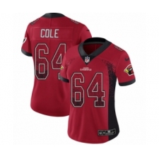 Women's Nike Arizona Cardinals #64 Mason Cole Limited Red Rush Drift Fashion NFL Jersey