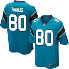 Men's Nike Carolina Panthers #80 Ian Thomas Game Blue Alternate NFL Jersey
