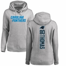 NFL Women's Nike Carolina Panthers #80 Ian Thomas Ash Backer Pullover Hoodie