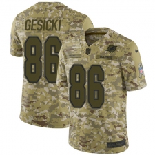 Men's Nike Miami Dolphins #86 Mike Gesicki Limited Camo 2018 Salute to Service NFL Jersey
