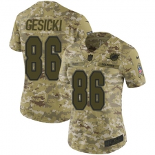 Women's Nike Miami Dolphins #86 Mike Gesicki Limited Camo 2018 Salute to Service NFL Jersey