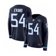 Women's Nike Tennessee Titans #54 Rashaan Evans Limited Navy Blue Therma Long Sleeve NFL Jersey