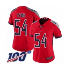 Women's Tennessee Titans #54 Rashaan Evans Limited Red Inverted Legend 100th Season Football Jersey