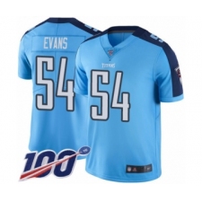 Youth Tennessee Titans #54 Rashaan Evans Limited Light Blue Rush Vapor Untouchable 100th Season Football Jersey