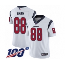 Men's Houston Texans #88 Jordan Akins White Vapor Untouchable Limited Player 100th Season Football Jersey