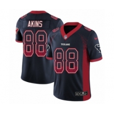 Men's Nike Houston Texans #88 Jordan Akins Limited Navy Blue Rush Drift Fashion NFL Jersey