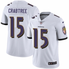 Youth Nike Baltimore Ravens #15 Michael Crabtree White Vapor Untouchable Elite Player NFL Jersey