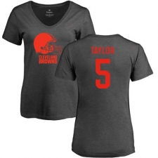 NFL Women's Nike Cleveland Browns #5 Tyrod Taylor Ash One Color T-Shirt