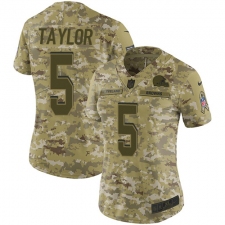 Women's Nike Cleveland Browns #5 Tyrod Taylor Limited Camo 2018 Salute to Service NFL Jersey