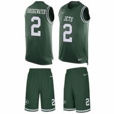 Men's Nike New York Jets #2 Teddy Bridgewater Limited Green Tank Top Suit NFL Jersey