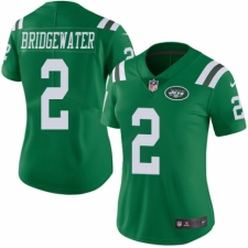 Women's Nike New York Jets #2 Teddy Bridgewater Limited Green Rush Vapor Untouchable NFL Jersey