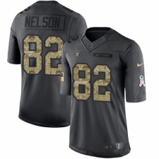 Youth Nike Oakland Raiders #82 Jordy Nelson Limited Black 2016 Salute to Service NFL Jersey