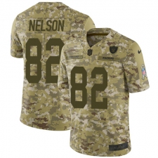 Youth Nike Oakland Raiders #82 Jordy Nelson Limited Camo 2018 Salute to Service NFL Jersey
