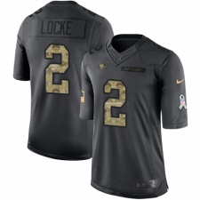 Men's Nike San Francisco 49ers #2 Jeff Locke Limited Black 2016 Salute to Service NFL Jersey