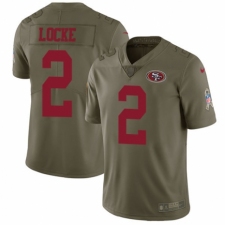 Youth Nike San Francisco 49ers #2 Jeff Locke Limited Olive 2017 Salute to Service NFL Jersey