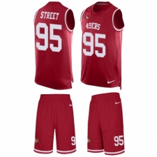 Men's Nike San Francisco 49ers #95 Kentavius Street Limited Red Tank Top Suit NFL Jersey