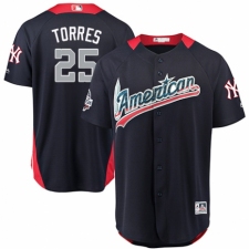 Youth Majestic New York Yankees #25 Gleyber Torres Game Navy Blue American League 2018 MLB All-Star MLB Jersey